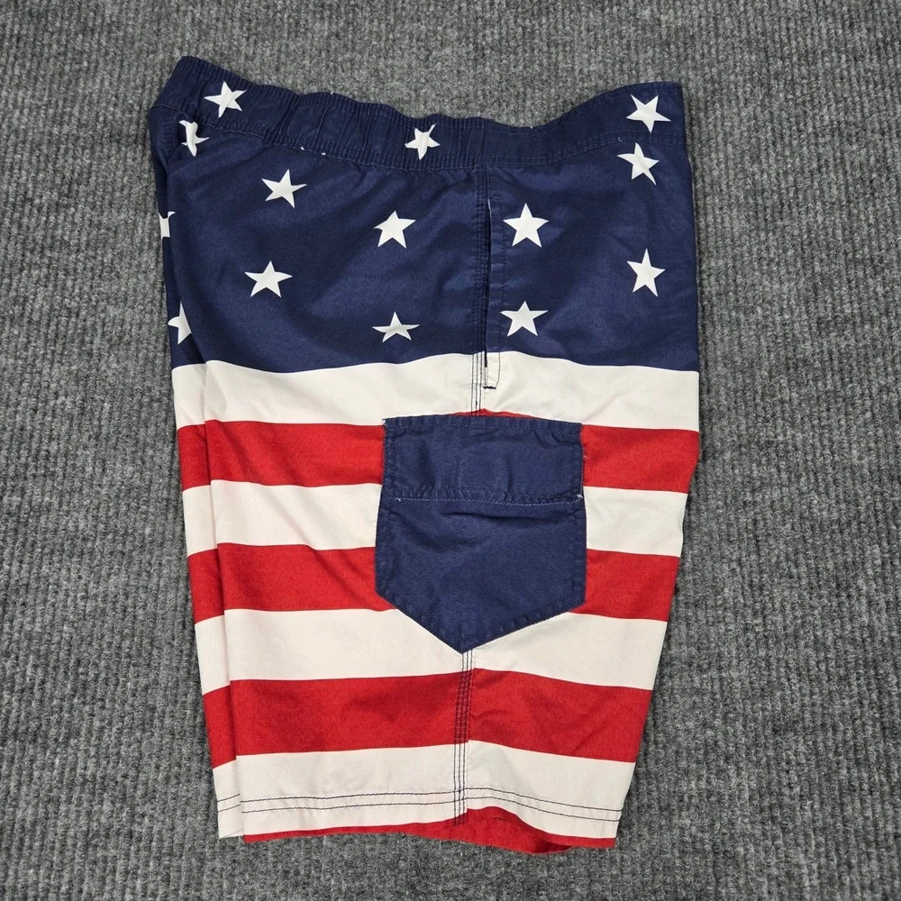Bioworld Mens American Flag Board Shorts‎ USA Stars Stripes Swim Trunks 2XL